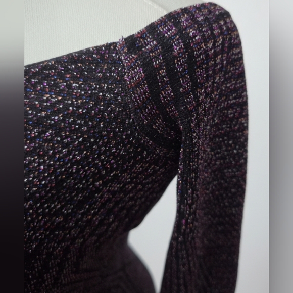 Fashion Nova Glittering Purple Long Sleeve Dress. Like New. - Picture 4 of 15